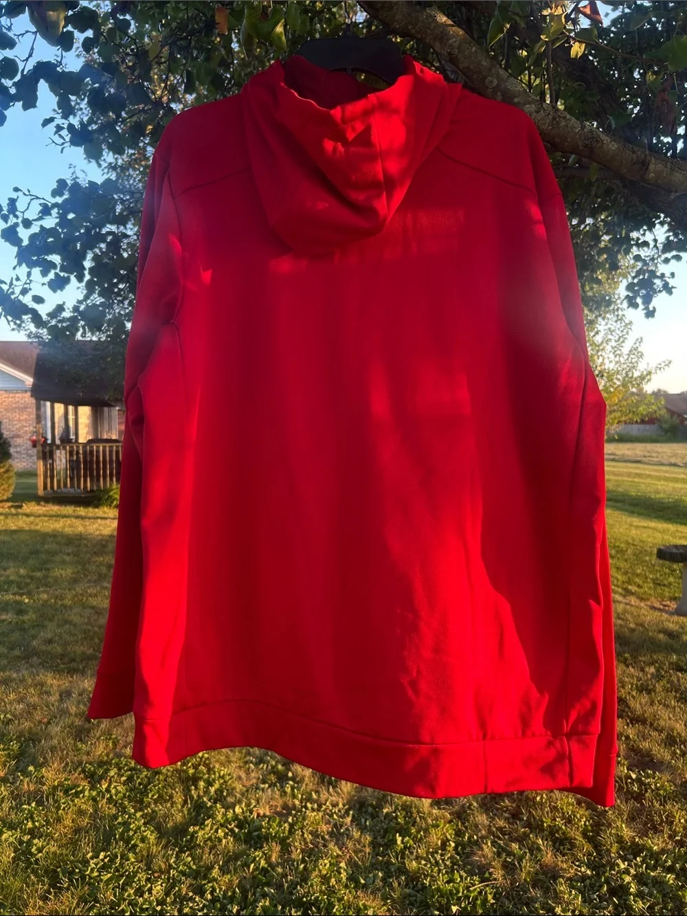 Nike Red Hoodie with Patterned Logo